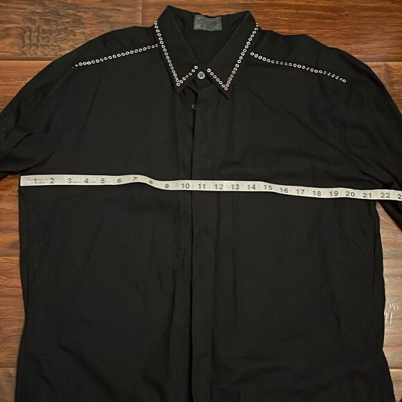 Versus Versace Black Button Rivet Detailing Closure Shirt - Picture 5 of 12